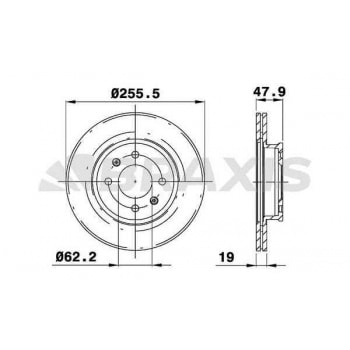ON FREN DISK AYNASI HAVALI HYUNDAI GETZ 03 1,5 CRDI 256 MM - BRAXIS AE0228
