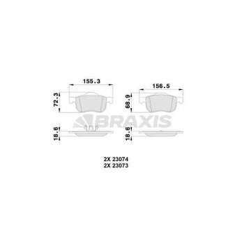 ON FREN BALATASI VOLVO S60 01>S80 98 06 V70 I II 97> XC70 00> - BRAXIS AA0077