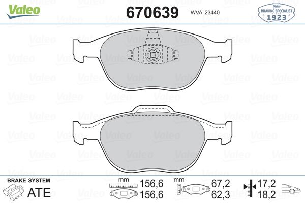 ON FREN BALATASI CONNECT 1,8TDCI 02 /> FOCUS 1,8TDCI 98>05 - VALEO 670639