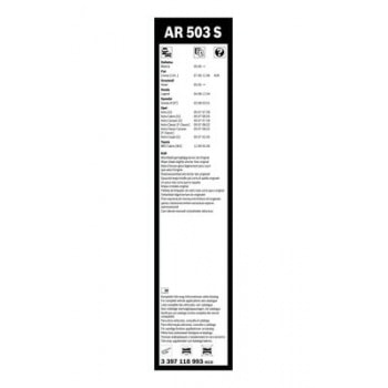 SILECEK SUPURGESI 500 / 475mm ASTRA G - BOSCH 3397118993