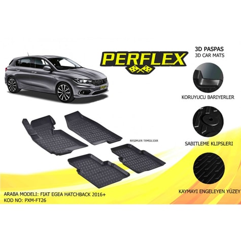 PASPAS 3D HAVUZLU X-MAT EGEA HATCHBACK 15> - PERFLEX PXM-FT26