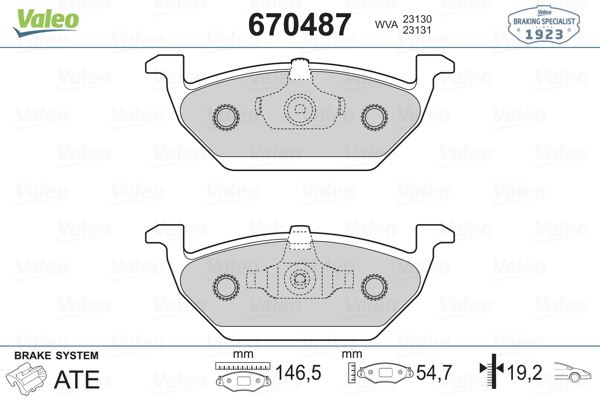 ON FREN BALATASI GOLF IV 97> BORA 98> POLO V 09> POLO IV 01> JETTA IV 10> BEETLE 11> UP 11> LT28-35 - VALEO 670487