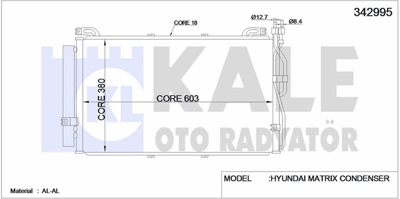 KLIMARADYATORU KOMPLE MATRIX 1.5 CRDI DIZEL 2006> - KALE 342995