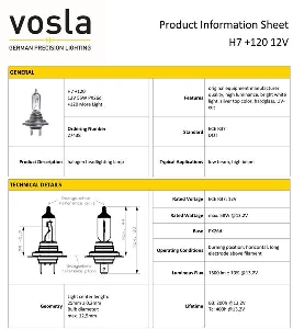 Unıversal Ampul 12v H7 55w +120 Fazla İşik Px26d - Vosla-Vs27438