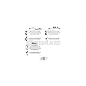 ON FREN BALATASI STILO 2.4 20V 10 / 01>1.9JTD MULTIWAGON 1.9JTD 01 / 04>BRAVO 1.9D MJET 04 / 07> (FI - BRAXIS AB0529