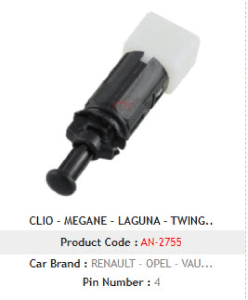 FREN MÜŞÜRÜ>CLIO II - MEGANE II - KANGOO - MASTER 4 FİŞLİ - MCAR-AN2755