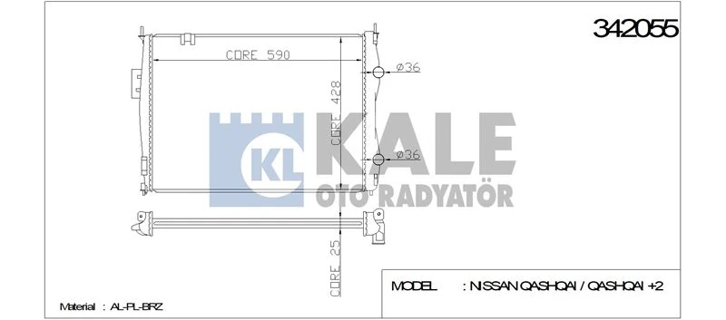 Japon Su Radyatörü - 590x428x26 - Kal 342055