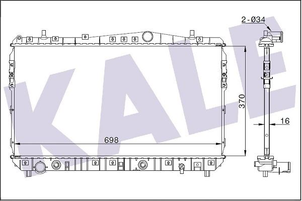 MOTOR SU RADYATORU REZZO 370X698X16 - KALE 355400
