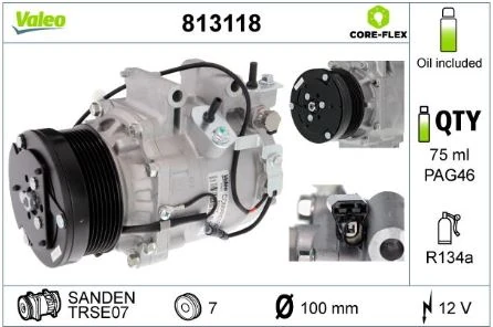 Honda Klima Kompresoru Honda CIVIC VII 1.4-1.6-1.8 2006-2012 - Valeo 813118