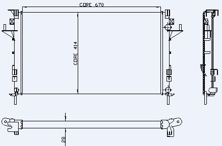MOTOR RADYATORU LAGUNA II 1,6 / 1,8 / 2,0 / 1,9 DCI (670X414X28) / (2 SIRA AL SISTEM) - KALE 0529302AL