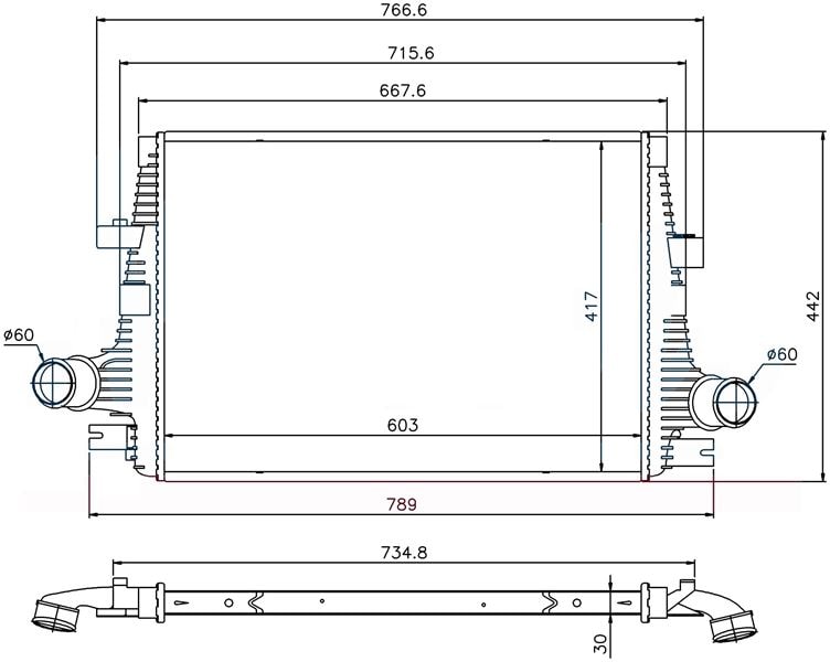 TURBO RADYATORU ALFA ROMEO 159 05>11 - ORIS IAF002030