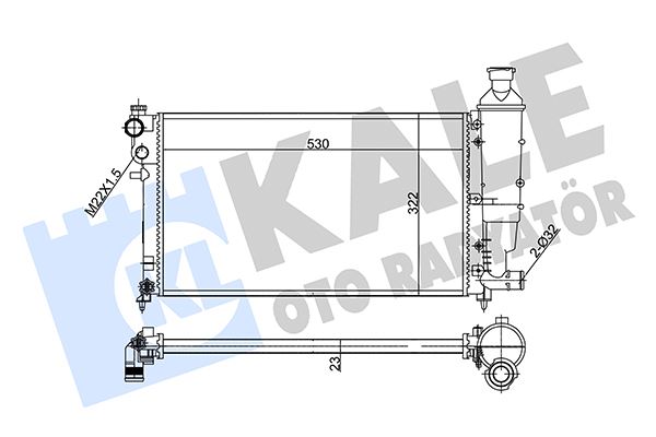 MOTOR SU RADYATORU TU5JP 106 GTI SAXO VTS KLIMALI TU3JP / TU5J4 (1,4 / 1,6 16V) / (96 03) OLCU: (530 - KALE 351845