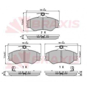 ON FREN BALATASI HYUNDAI H100 MINIBUS 1994-2005 H100 KAMYONET 1993-2003 - BRAXIS AA0609