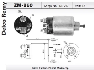 Unıversal Marş Otomatiği-Dt-12v-Chevrolet/jeep Cherokee/cadıllac/gmc 3delik Ciavatalı (111)-10475646-654 - Zm-860
