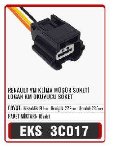 SOKET>MEGAN AYFAR FAR ÜSTÜNDEKİ MOTORUN --KLİMA MÜŞÜR  YM RENAULT - LOGAN KM OKUYUCU   S3023 - EKS-3C017