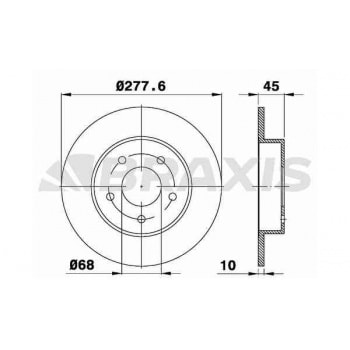ARKA FREN DISK AYNASI DUZ PRIMERA P12 03-10 (278X5) - BRAXIS AE0298