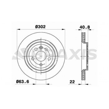 ARKA FREN DISK AYNASI HAVALI  S60 II (134)   10>15 S80 II (124)  10>16 V60 I (155, 157)  10>15 V70 I - BRAXIS AE0530