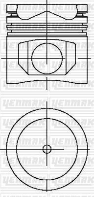 PISTON+SEGMAN 130,00MM STD MERCEDES AXOR 1836-3236/ACTROS 1841-1844-1848-1851/OM501-OM502LA-OM541-OM - YENMAK 31-04680-000