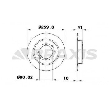 ARKA FREN DISKI (AYNASI) DUZ MITSUBISHI CARISMA 1995-2006 VOLVO / S40 95-> V40 95-> DUZ (260MM) - BRAXIS AE0208