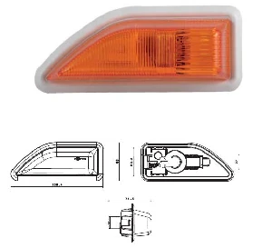 Unıversal Yan Sinyal Lamba-Cargo Çamurluk Sinyal Lamba Sağ İşaret Lamba H566 Sti Rh - Varroc-3107m101r30a