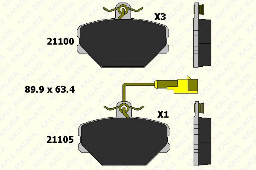 Tofas On Fren Balatası Tempra 1,6 Tipo 1,4 1,6 (fisli) - Kale B 21100 170 25 Ans