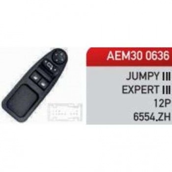 CAM ACMA KUMANDA ANAHTARI SOL AYNA KUMANDALI SCUDO III JUMPY III EXPERT III 07> 12 PINLI - AEM30 0636