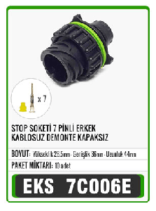 SOKET>STOP 7 PİNLİ A0025452481 KABLOSUZ DEMONTE KAPAKLI  S7008 - EKS-7C006E