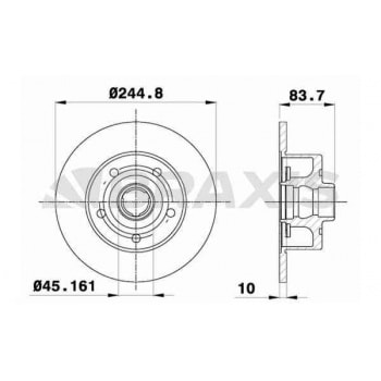 ARKA FREN AYNASI A4 1,6 / 1,8 20V / 1,8VT / 1,9TDI / 2,4 30V / 2,6 / 2,8 30V A4 AVANT 1,6 / 1,8 20V - BRAXIS AD0243