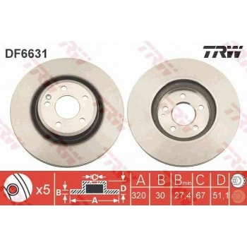 FREN DISKI ÖN - TRW DF6631