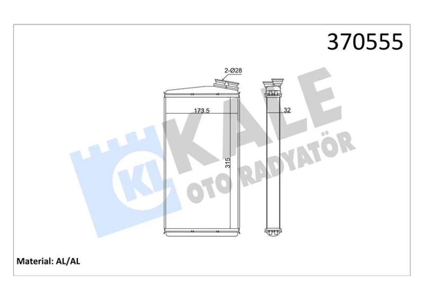 Renault Truck Kalorıfer Radyatoru - Renault / Premium Rvi 430/460 DXI - Kerax - Midlum  / Daf / Lf 45fa ; 55fa 06= - Kale 370555