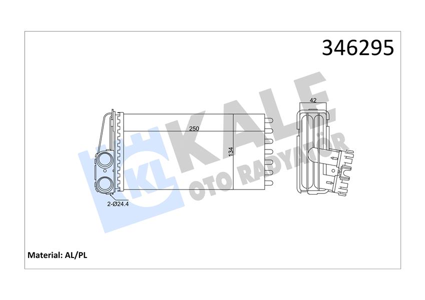 KALORIFER RADYATORU P307 ET3J4 (1,4 16V), TU5JP4 (1,6 16V) EW10J4 (2,0 16V) < 2006 STANDART SOGUTMA - KALE 346295