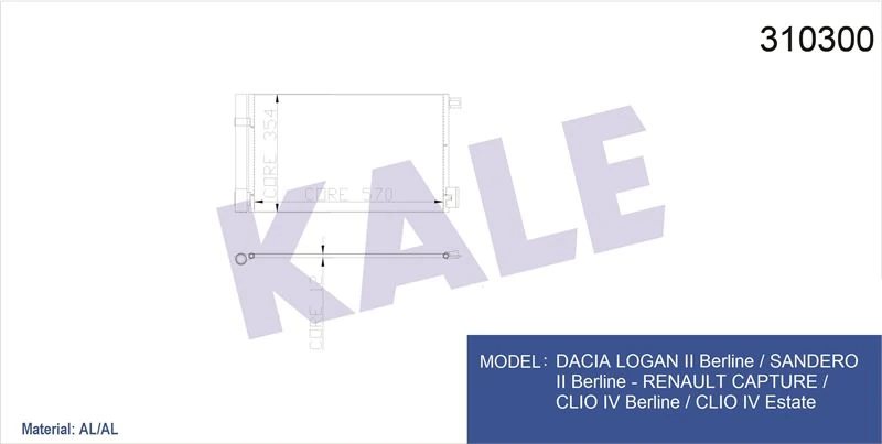 Fiat Klima Radyatoru (kondanser) A14xer Z12xep A12xer Z14xep B12xel B14xel Corsa D Corsa E Grande Punto E - Kale 010abc080