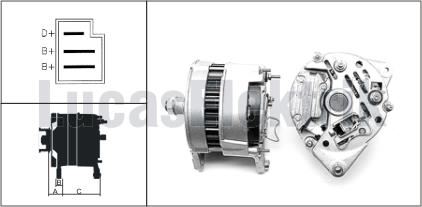 IS MAKINASI TRUCK ALTERNATOR A127 12V 65A JCB 2CX,3CX,3D,407,408 - LUCAS LEA0035