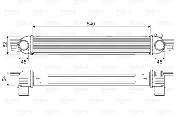 TURBO INTERCOLLER RADYATORU NEMO BIPPER FIORINO 1,3JTD BIPPER NEMO 1,4HDI OLCU: (540×82×64) - VALEO 818545