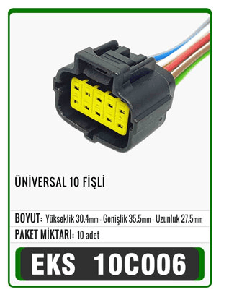 ÜNİVERSAL 10 FİŞLİ ERKEK KABLOLU - EKS-10C006K