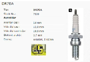Unıversal Buji-Honda Diştan Motor - Ngk-Dr7ea