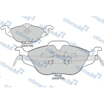 Opel On Fren Balatası Astra G Zafıra A 98>10 - Mando Mbf015134