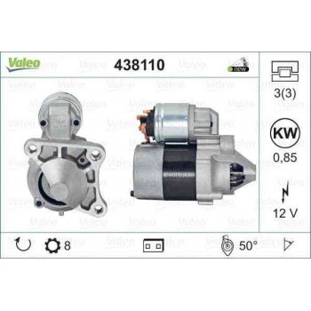 MARS MOTORU 12V 8 DIS 0,85KW MEGANE CLIO KANGO 1,4 1,6 99 05 - VALEO 438110