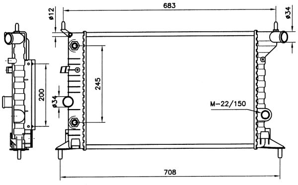 MOTOR SU RADYATOR X16XEL X20XEV KLIMASIZ A / T VECTRA B (BRAZING) - NRF 519516