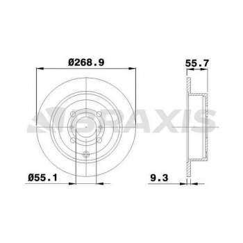 ARKA FREN AYNASI DUZ YARIS 00>05 COROLLA 01>04 1ZZE VERSO 02>04 PRIUS 04>04 268X4 - BRAXIS AE0163