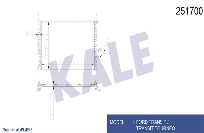 MOTOR SU RADYATORU TRANSIT V347 2,2TDCI / 2,4TDCI 06>14 KLIMASIZ - KALE 0222311AB