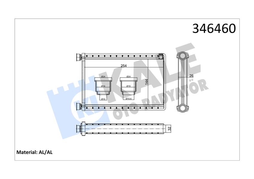 KALORIFER RADYATORU BMW E87 E90 F26 F25 E84 E92 E91 E81 - KALE 346460