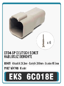 SOKET>DT04-6P DEUTSCH KABLOSUZ DEMONTE S6018 - EKS-6C018E