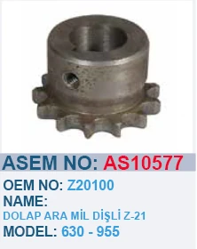 JOHN DEERE 630 955 DOLAP ARA MIL DIŞLI Z-21 DIŞ - Z20100 - AS10577
