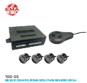 Unıversal Bb 03/p 22mm Polifonik Sesli Park Sensörü Siyah - Ema-100-55