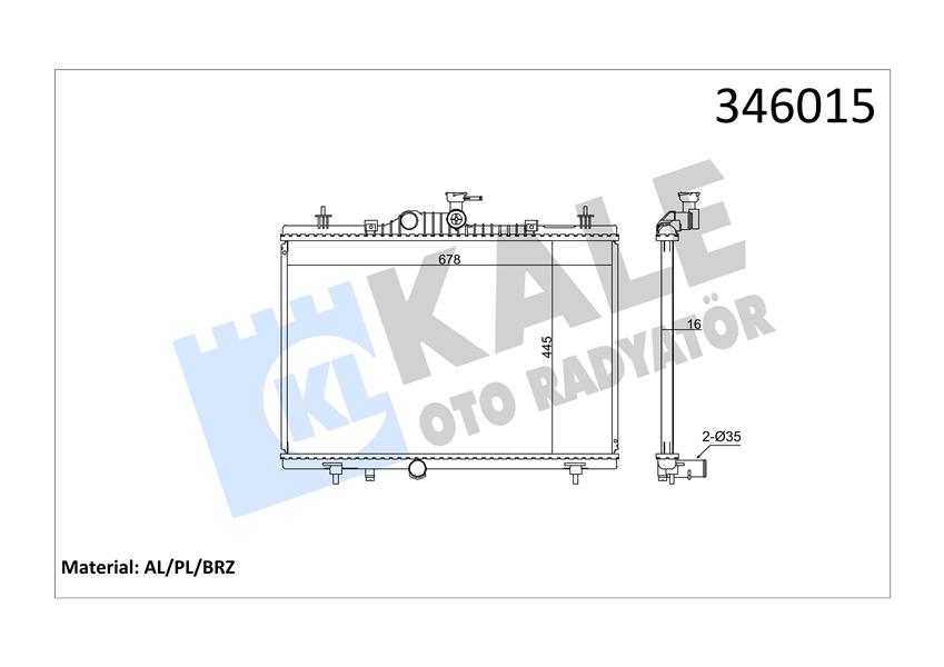 MOTOR RADYATORU KOLEOS 2.0 DCI - KALE 346015
