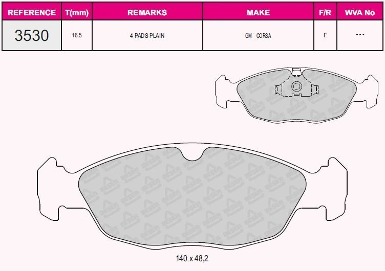 Opel On Fren Balatası Vectra A Astra F Corsa A B Combo B - Beser 3530