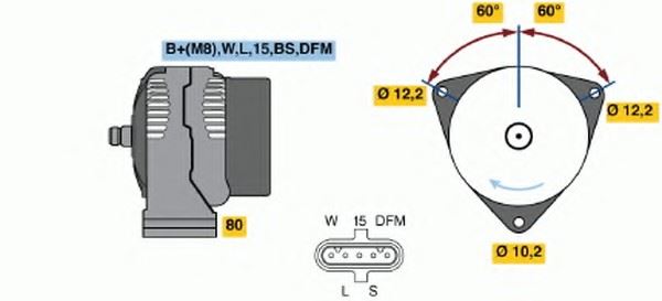 SARJ DINAMOSU 24V 110A MAN TGA TGA 18.430 D2066 04> - BOSCH 1986A00969