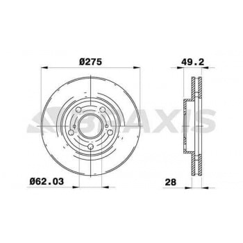 ON FREN AYNASI HAVALI TOYOTA LEXUS ES 90-97 AVENSIS VERSO 00-09 CAMRY 90-96 PREVIA 00-06 (275X5) - BRAXIS AE0507