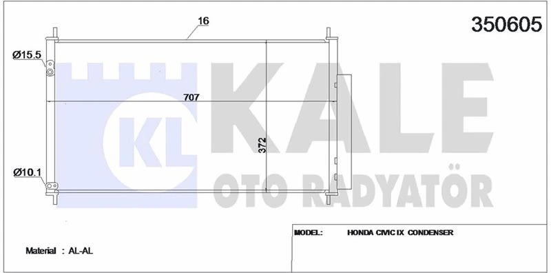 Japon Klima Radyatörü - 707x372x16 - Kal 350605